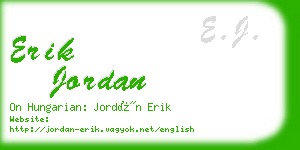 erik jordan business card